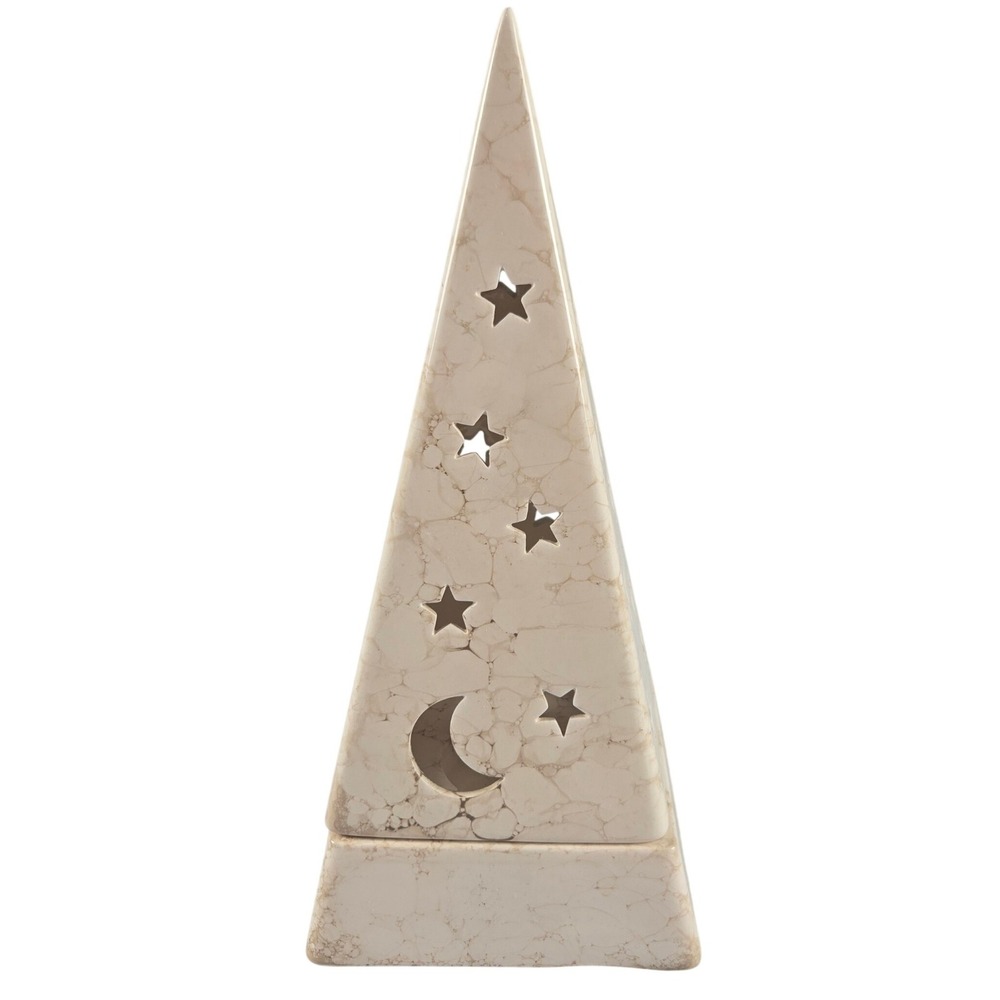 Vintage PartyLite P0161 Galaxy Pyramid Candle Holder Moon Stars Celestial Witchy